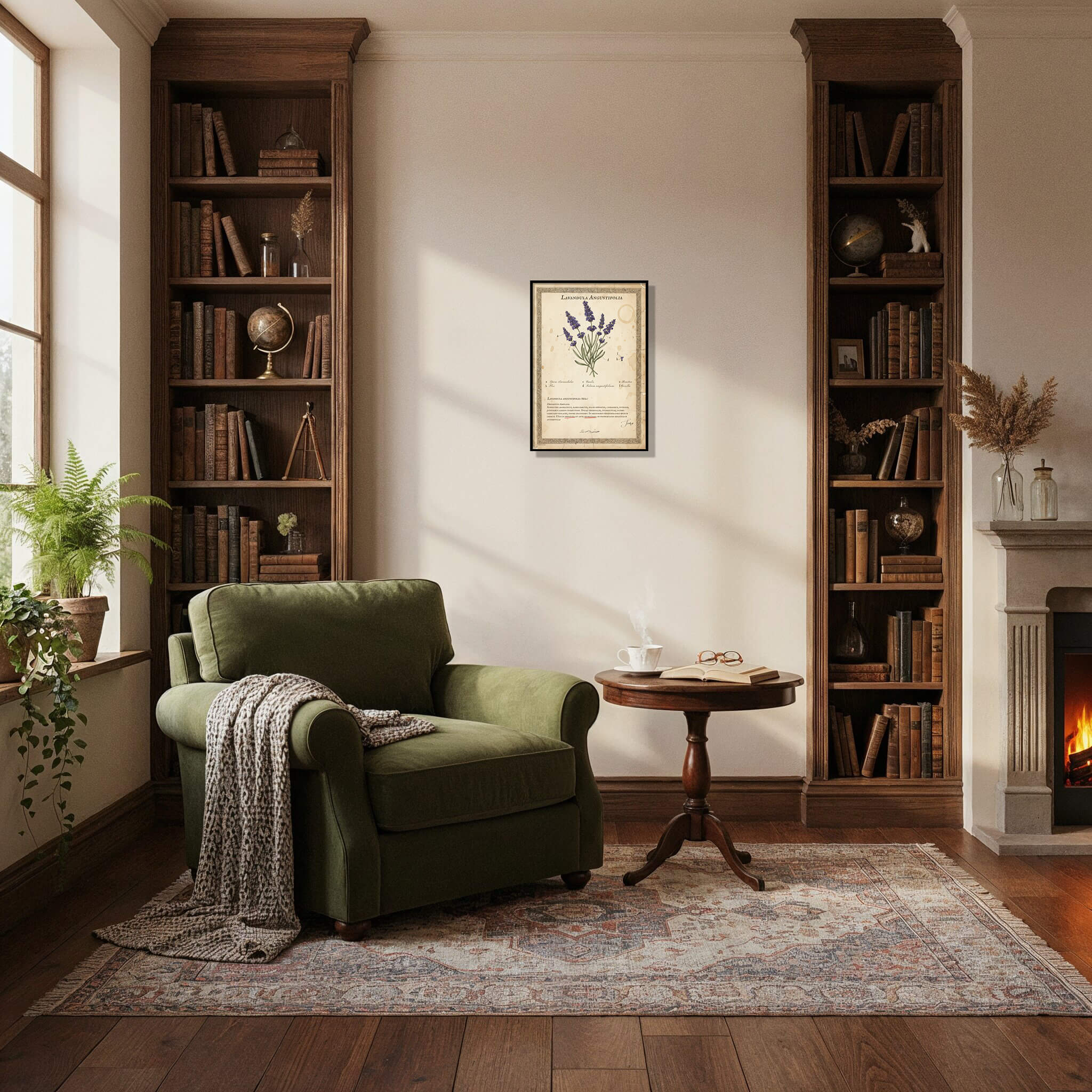 Vintage Lavandula Angustifolia Botanical Print 2 Vintage lavender botanical illustration Lavandula Angustifolia on aged paper, antique herbarium style floral wall art.