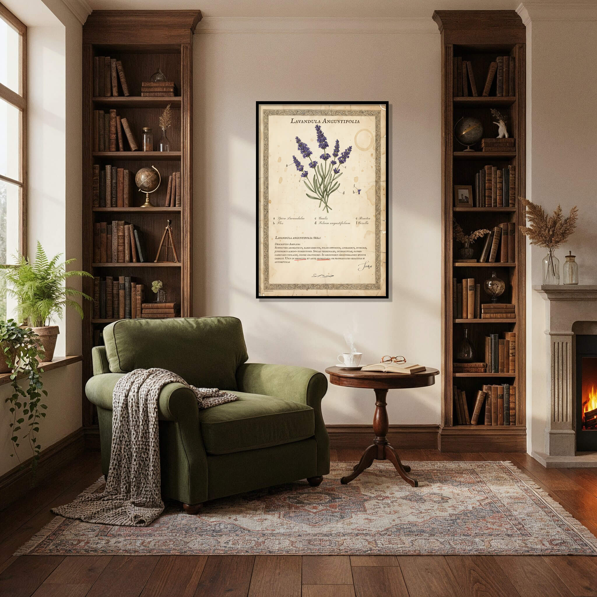 Vintage Lavandula Angustifolia Botanical Print 3 Vintage lavender botanical illustration Lavandula Angustifolia on aged paper, antique herbarium style floral wall art.